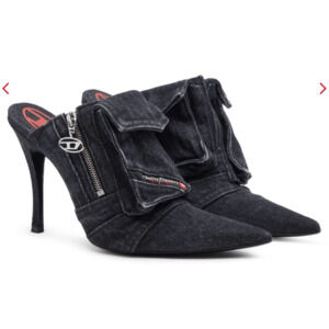 NWOT Diesel D-Venus Pocket Ml Denim Mule